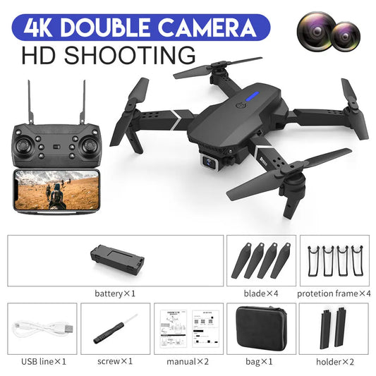 E88 Drone Aerial Photography HD 4K Dual Camera Remote Control Airplane Toy null