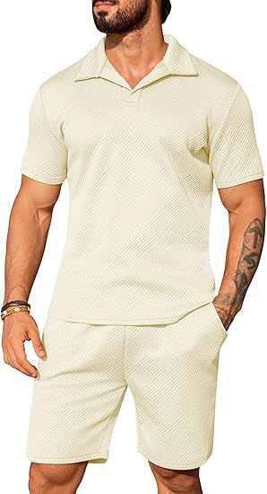 Men's Casual Solid Color Polo Short Oversleeves