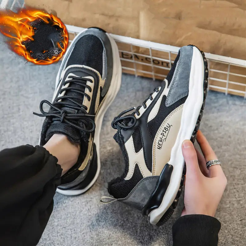 Men’s Fleece Sports Casual Cotton Shoes