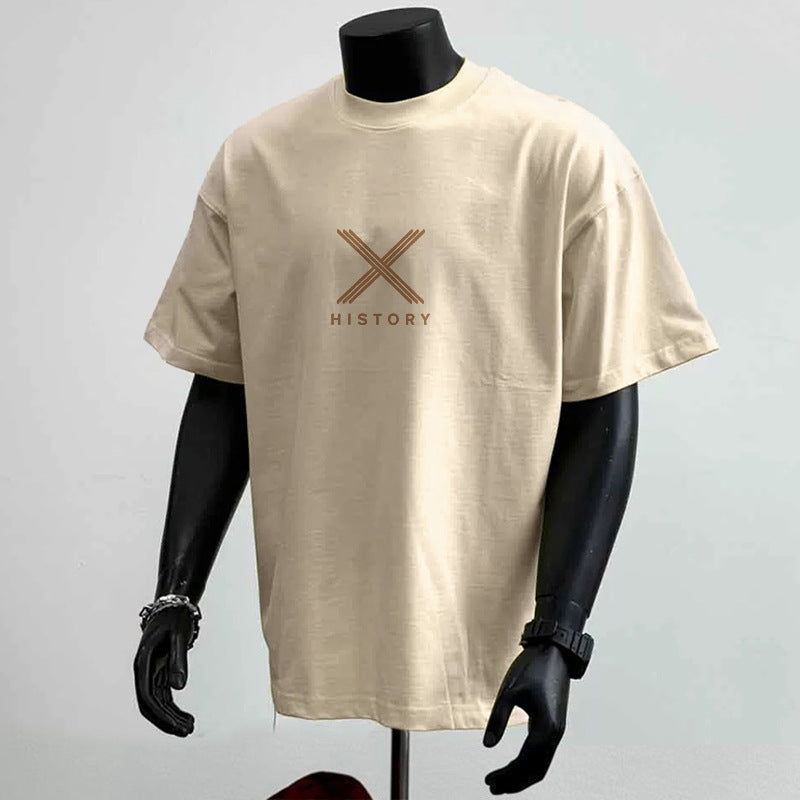 Cotton Loose Heavy Fashion Short Sleeve