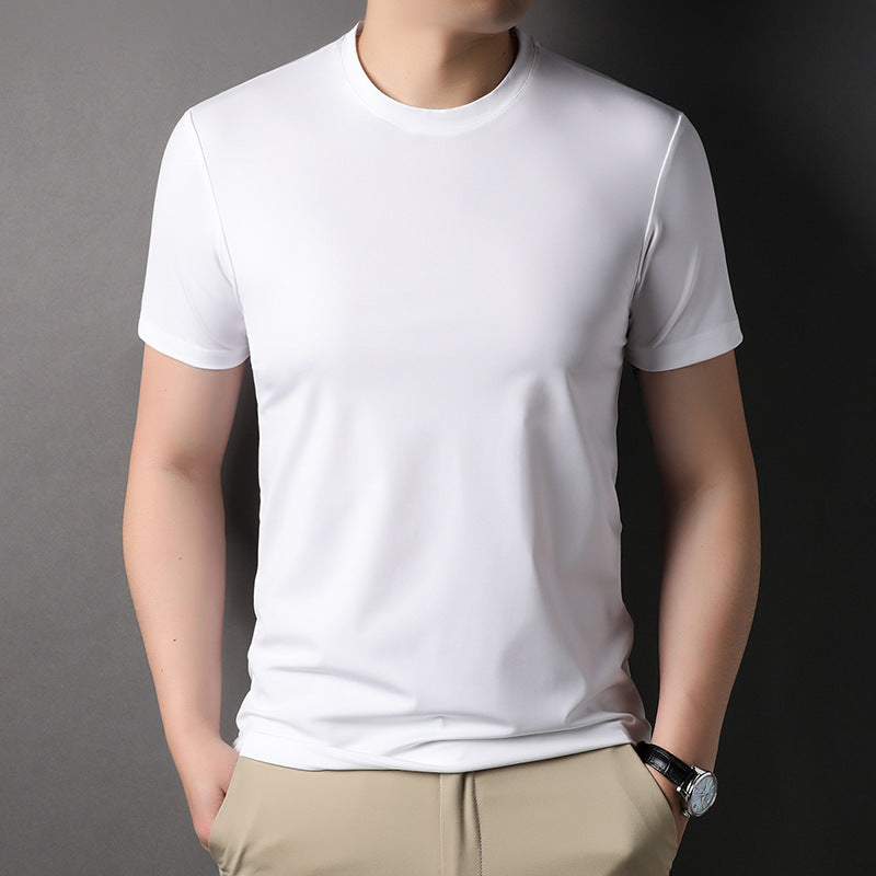 Fashion Men's Solid Color All-match Round Neck T-shirt