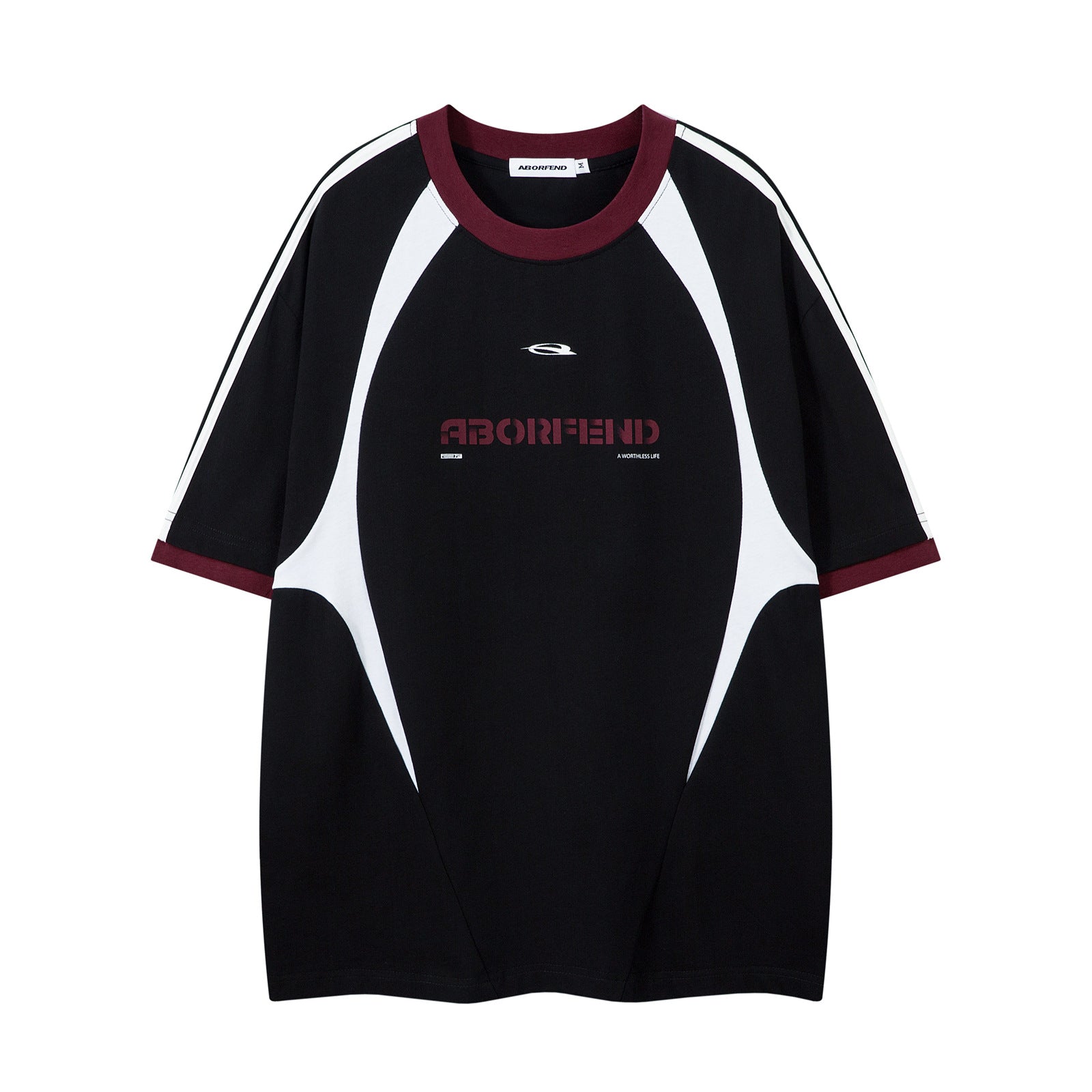 Retro Contrast Color Letter Print Short-sleeve T-shirt Loose Couple's Tops