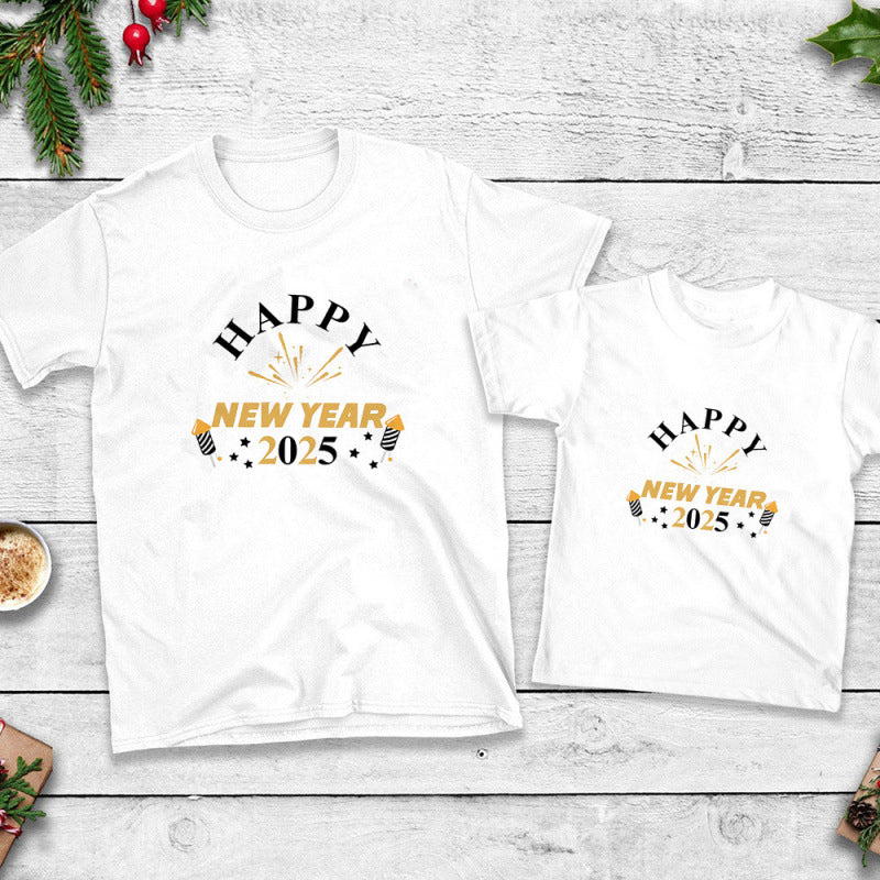 Christmas Happy Round Neck Short Sleeve T-shirt