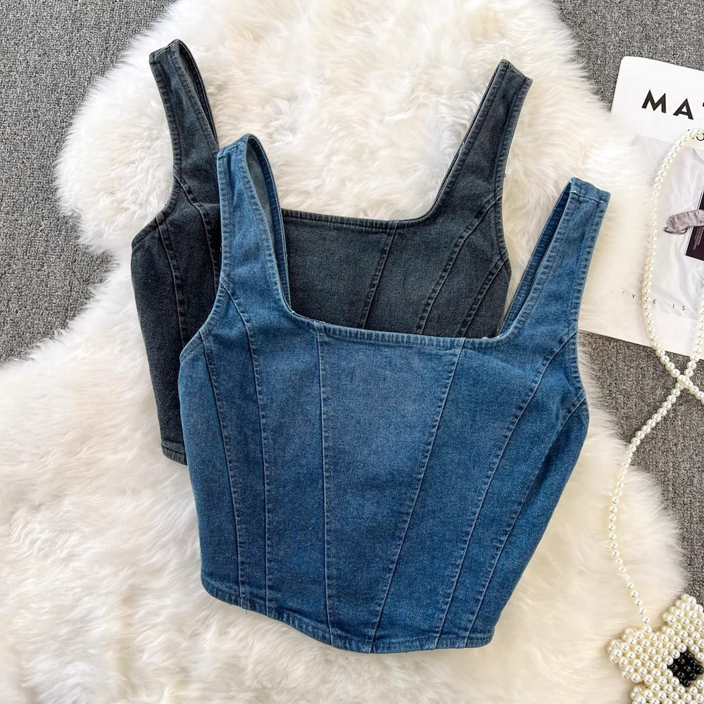 Slim-fit Denim Vest For Women