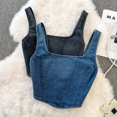 Slim-fit Denim Vest For Women
