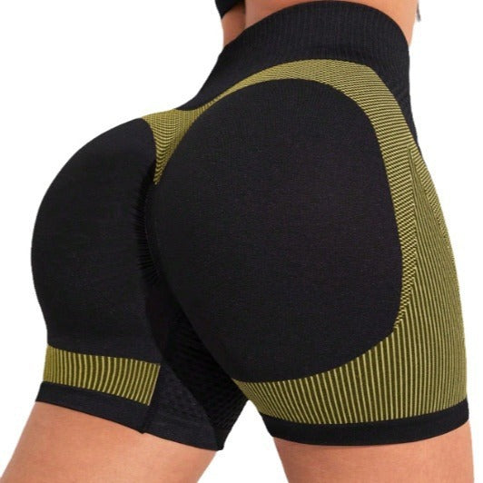 Women's Fashion Seamless Peach Tight High Waist Sports And Fitness Shorts null