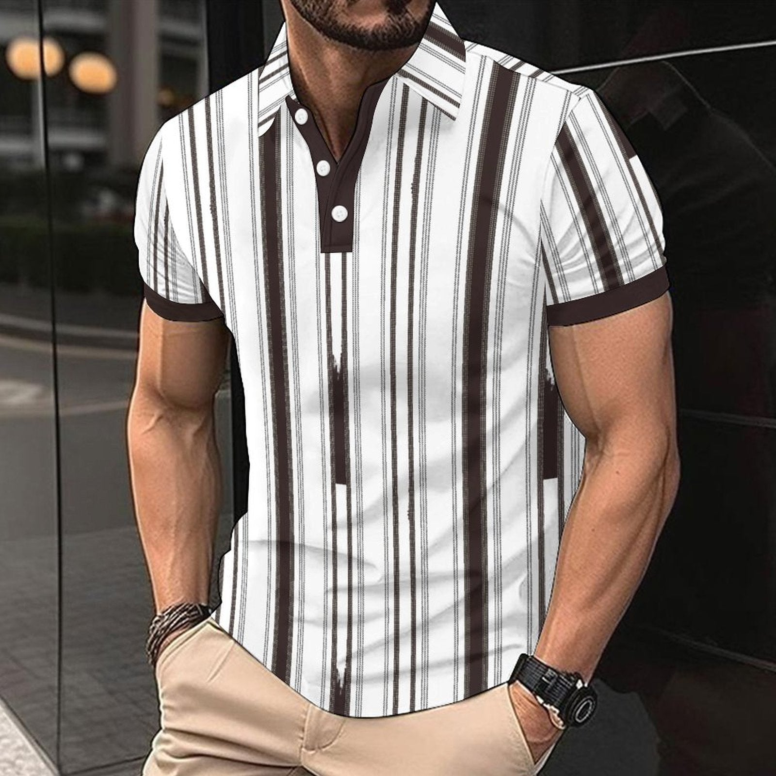 Fashion Casual Men's American Printed Short Sleeve