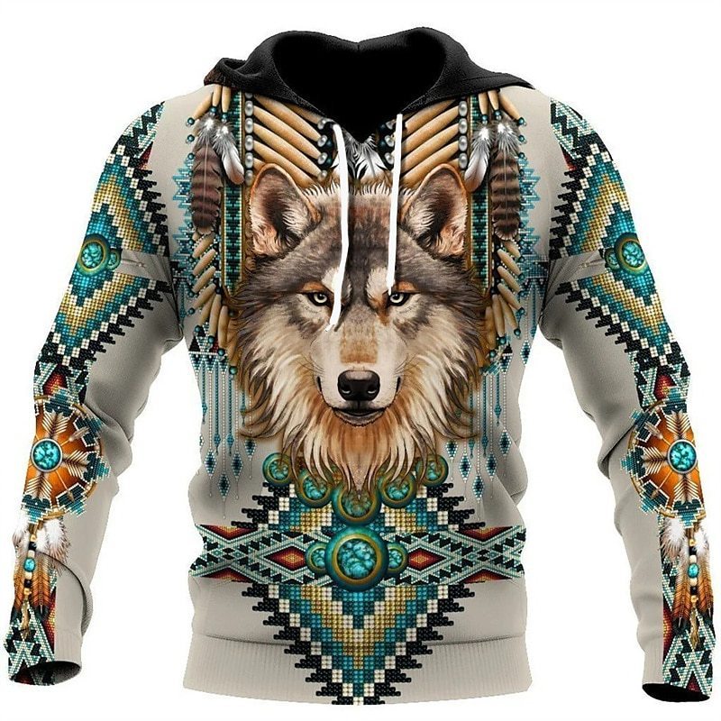 Men's Pullover Hoodie Bohemian Style null