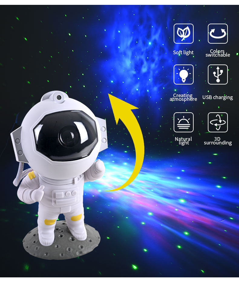 Galaxy Star Projector Starry Sky Night Light Astronaut Lamp Home Room Decor Decoration Bedroom Decorative Luminaires Gift null