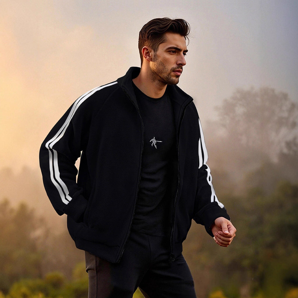 New Zipper Trend Versatile Men's Fleece Jacket