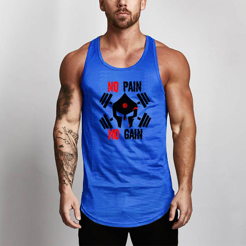 Punisher Skull GYM Mesh Breathable Fitness Vest Men's Round Lower Hem Sports Base Mesh Quick Drying Waistcoat null