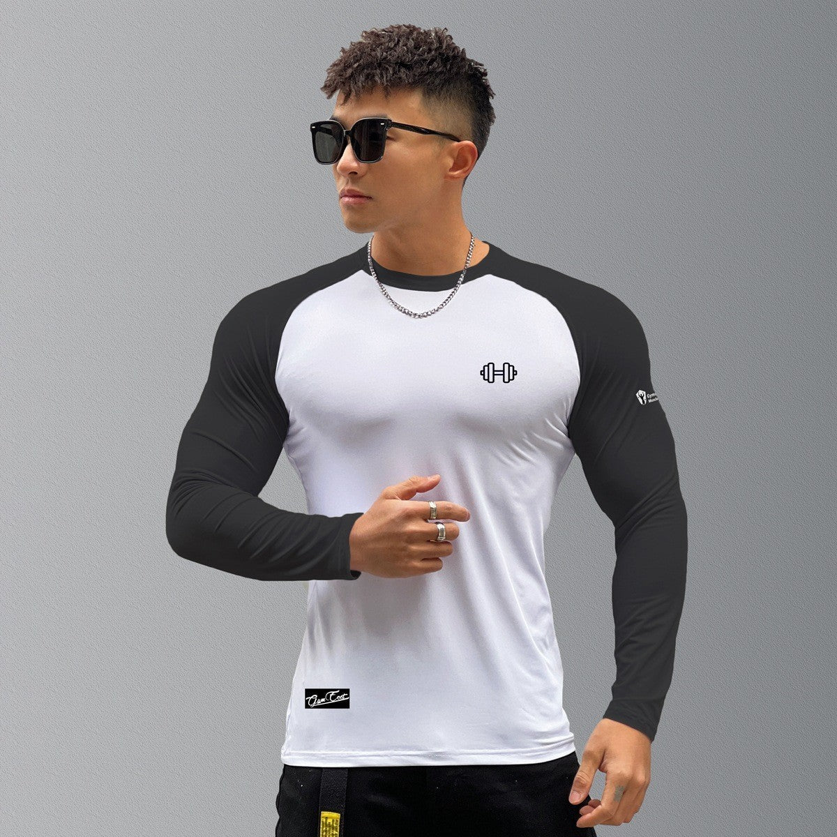 Slim-fit Men's Nylon Stretch Pullover Bottoming Shirt null