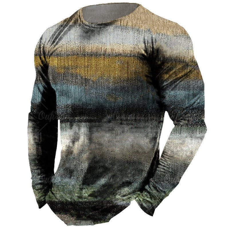 Men's Long Sleeve T-shirt Spring And Autumn Round Neck