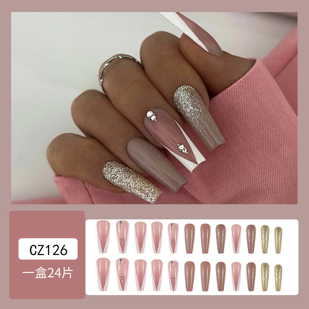Super Long Diamond Wearing Armor European And American Foreign Trade Nail Stickers