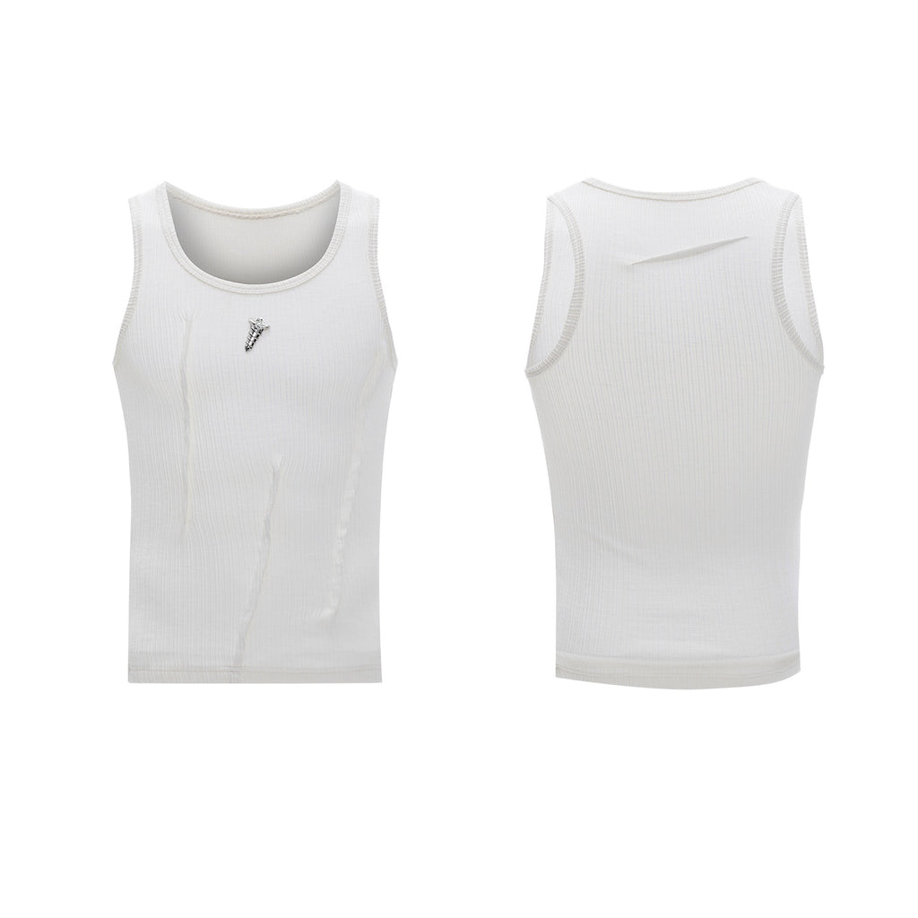 Metal Decorative U-collar Vest Men's Summer New Simple And Versatile