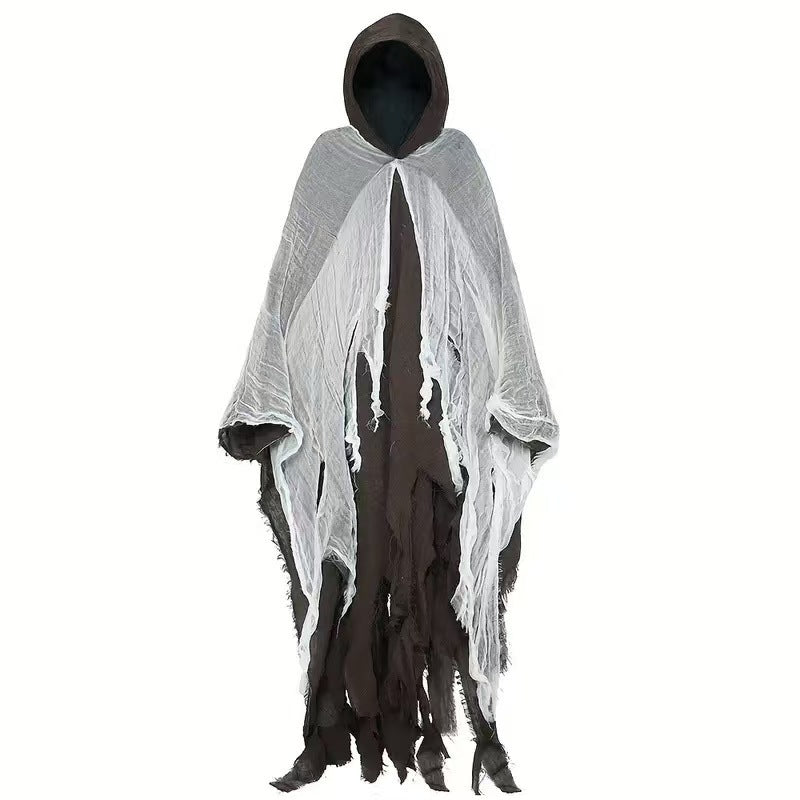 Halloween Witch Cloak Skull-patterned Clothes Death Costume Props
