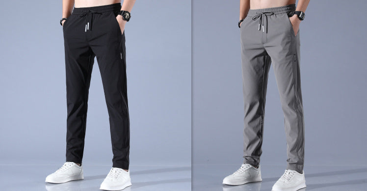 Summer Ice Silk Men's Stretch Breathable Straight Sports Trousers null