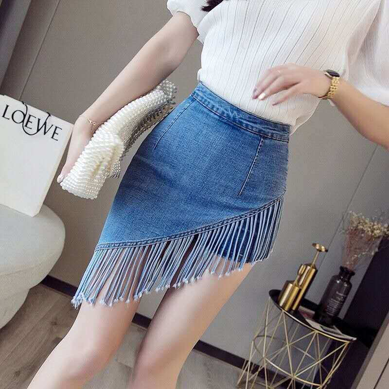 Fashion New Tassel Denim Skirt For Women null