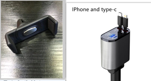 Metal Car Charger 100W Super Fast Charging Car Cigarette Lighter USB And TYPE-C Adapter null