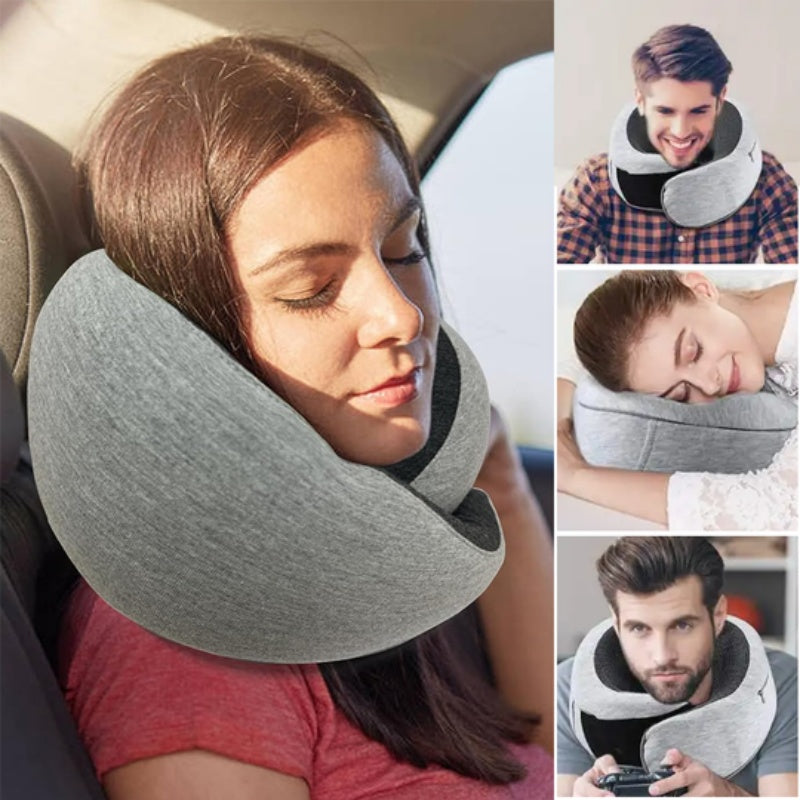 Travel Neck Pillow Non-Deformed Airplane Pillow Travel Neck Cushion Durable U-Shaped Travel Memory Cotton Nap Neck Pillow null