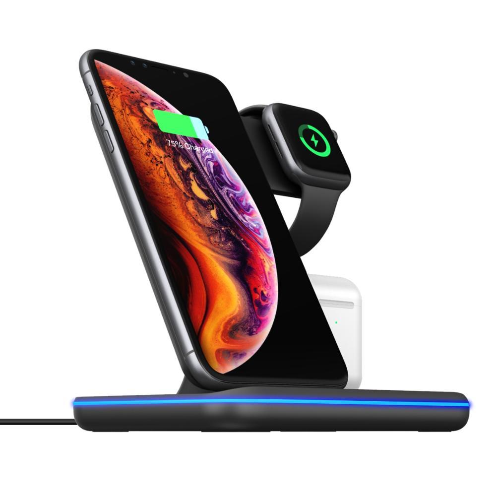 Compatible Mobile Phone Watch Earphone Wireless Charger 3 In 1 Wireless Charger Stand null