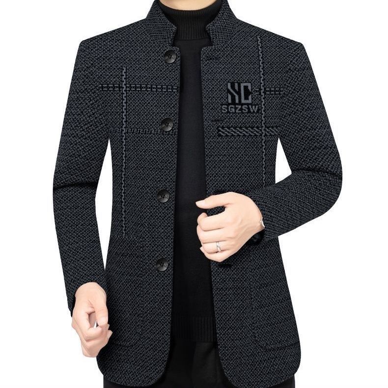 Men's Wool Stand-collar Casual Jacket