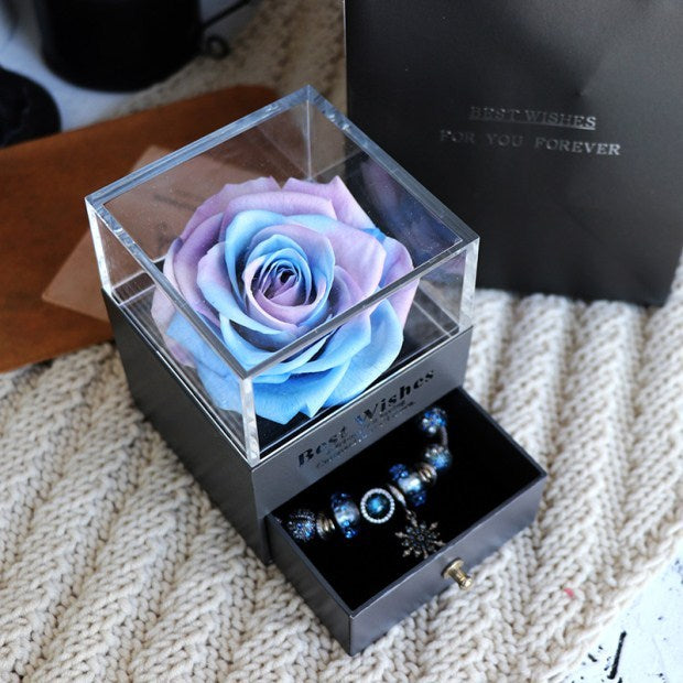 Eternal Flower Rose Jewelry Box for Birthday Presents Valentines Day Wedding Gift null