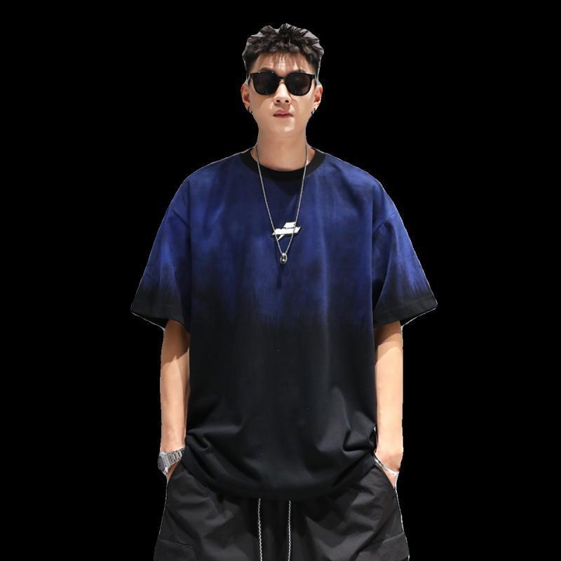 Plus Size Gradient T-shirt Men's Loose Short-sleeved Top