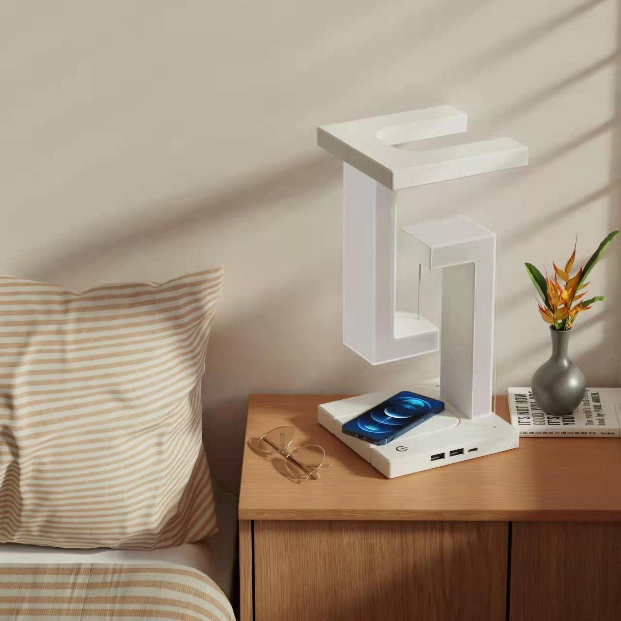 Creative Smartphone Wireless Charging Suspension Table Lamp Balance Lamp Floating For Home Bedroom null