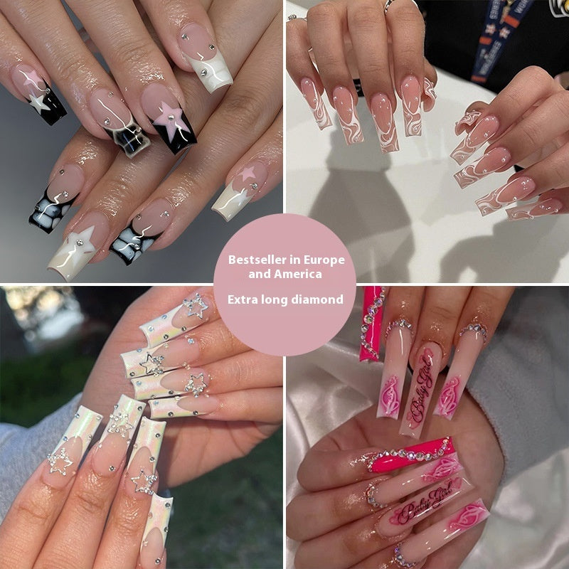 Super Long Diamond Wearing Armor European And American Foreign Trade Nail Stickers
