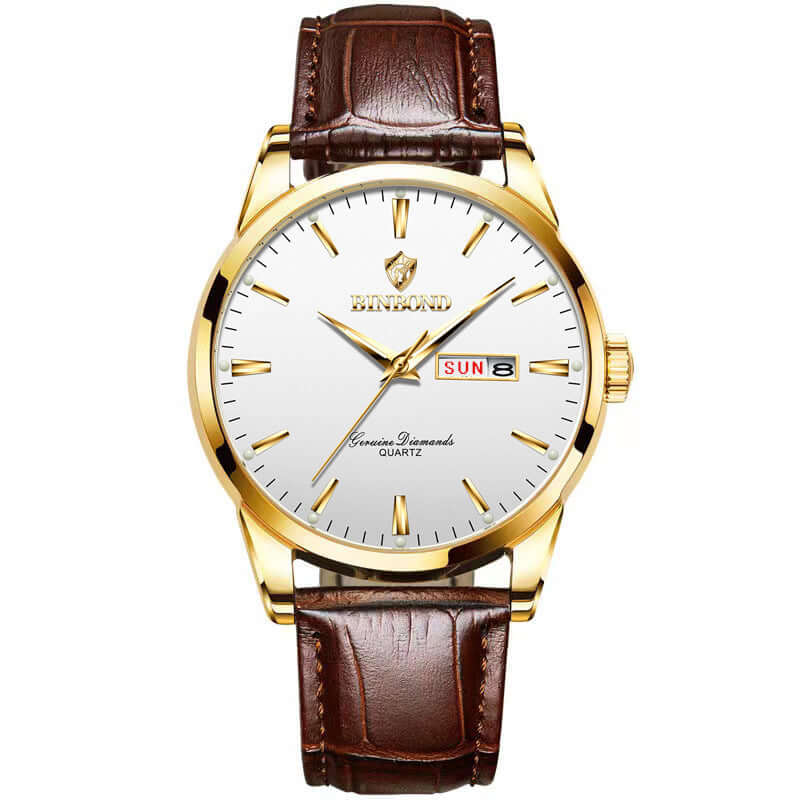 Double Calendar Waterproof Quartz Watch Men