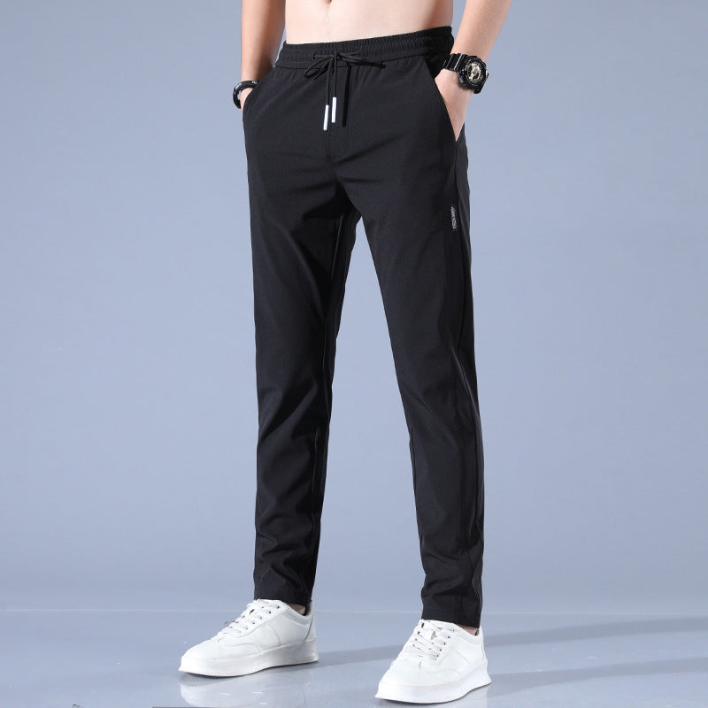 Summer Ice Silk Men's Stretch Breathable Straight Sports Trousers null