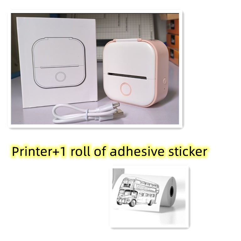 Portable Mini Thermal Label Printer Home Photo Printer Student Wrong Question Printer Bluetooth-compatible Mini Label Printer Price Tag null