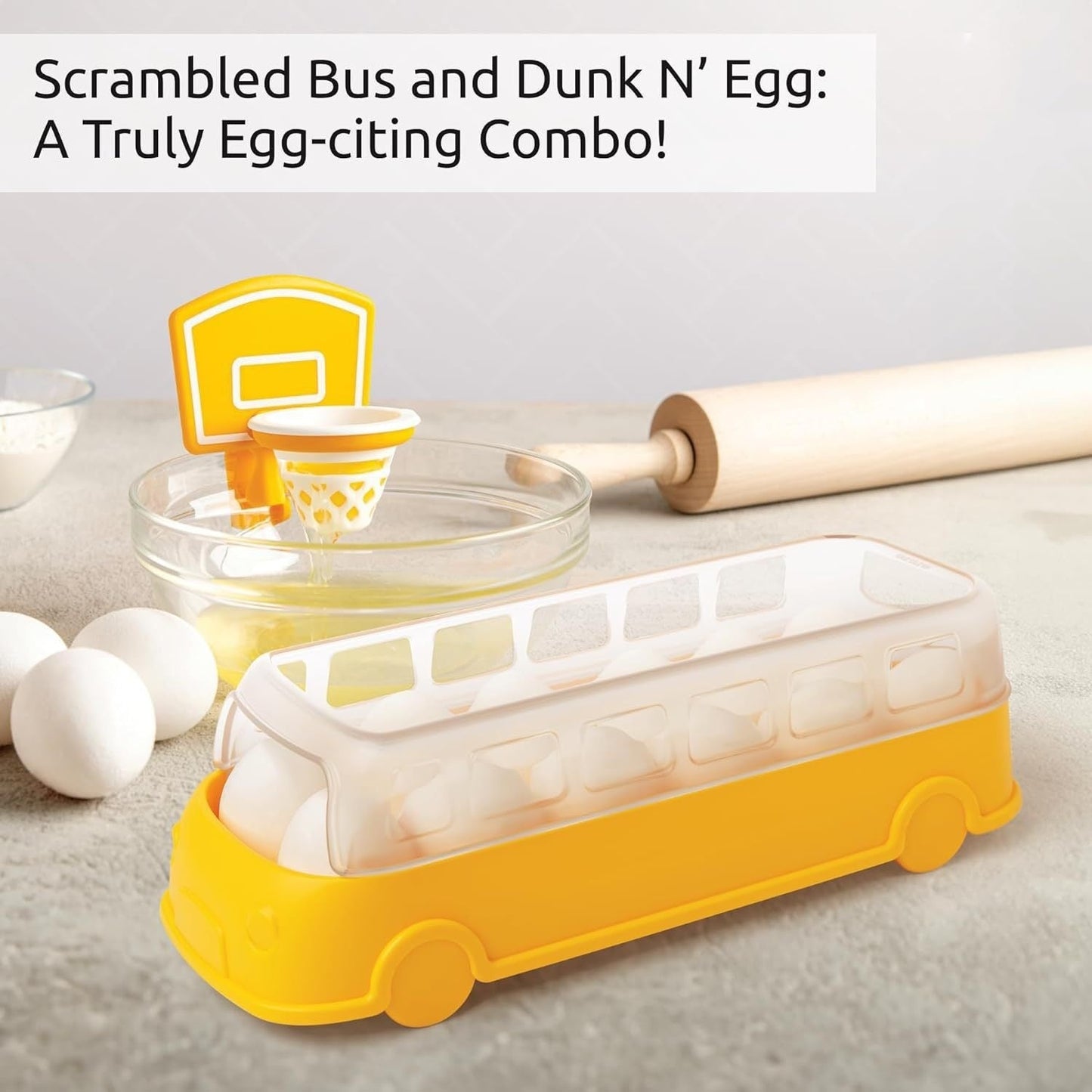 Kitchen Basketball Hoop Egg Yellow And Clear Separator null