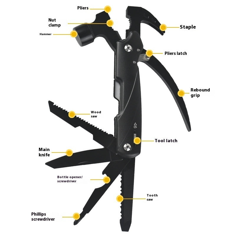 Mini Multifunctional Claw Hammer Home Camping Car Emergency Tool null