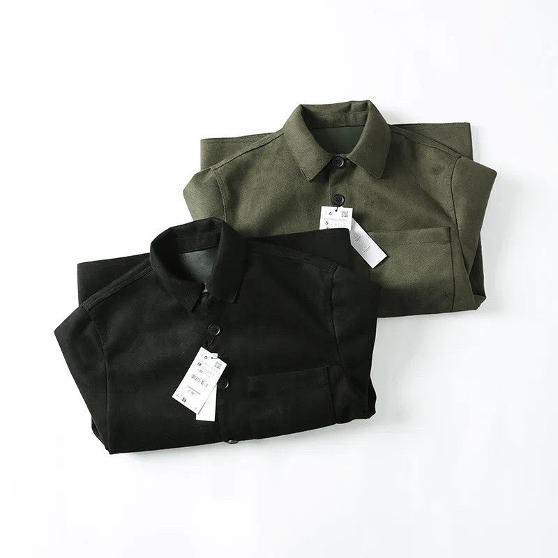 New Men's Loose Lapel Long Sleeve Shirt