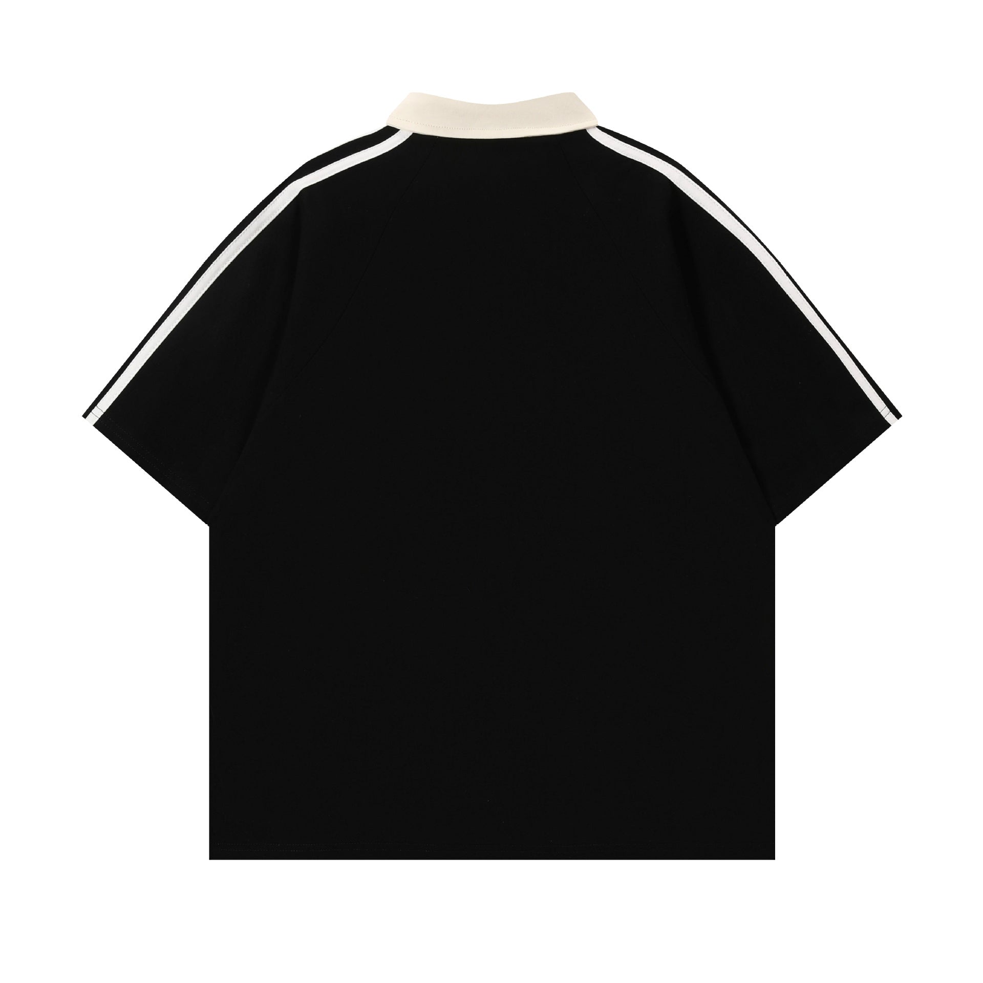 Contrast Color Short-sleeved Cotton Polo Shirt Lapel