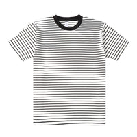 Striped Short Sleeve Simple Men's Versatile T-shirt Loose Top Half Sleeve Slim Striped Navy Skirt