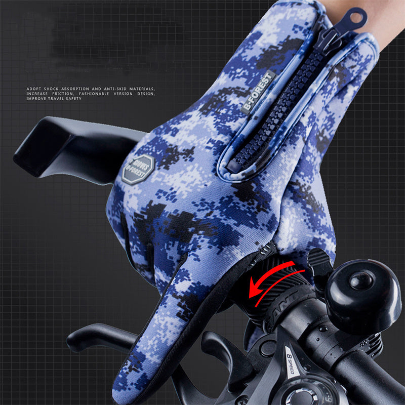 Winter Gloves Touch Screen Riding Motorcycle Sliding Waterproof Sports Gloves With Fleece null