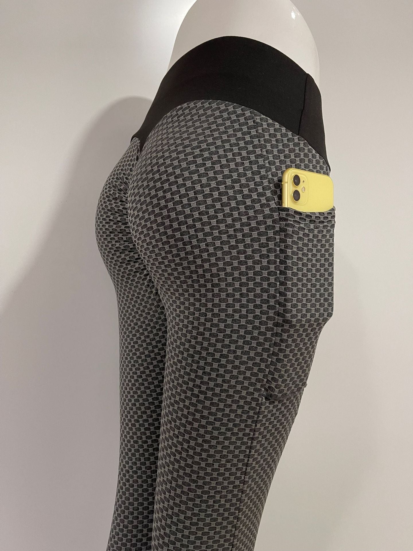 Honeycomb Fitness Yoga Pants High Waist And Buttocks Sports Tights Large Size null