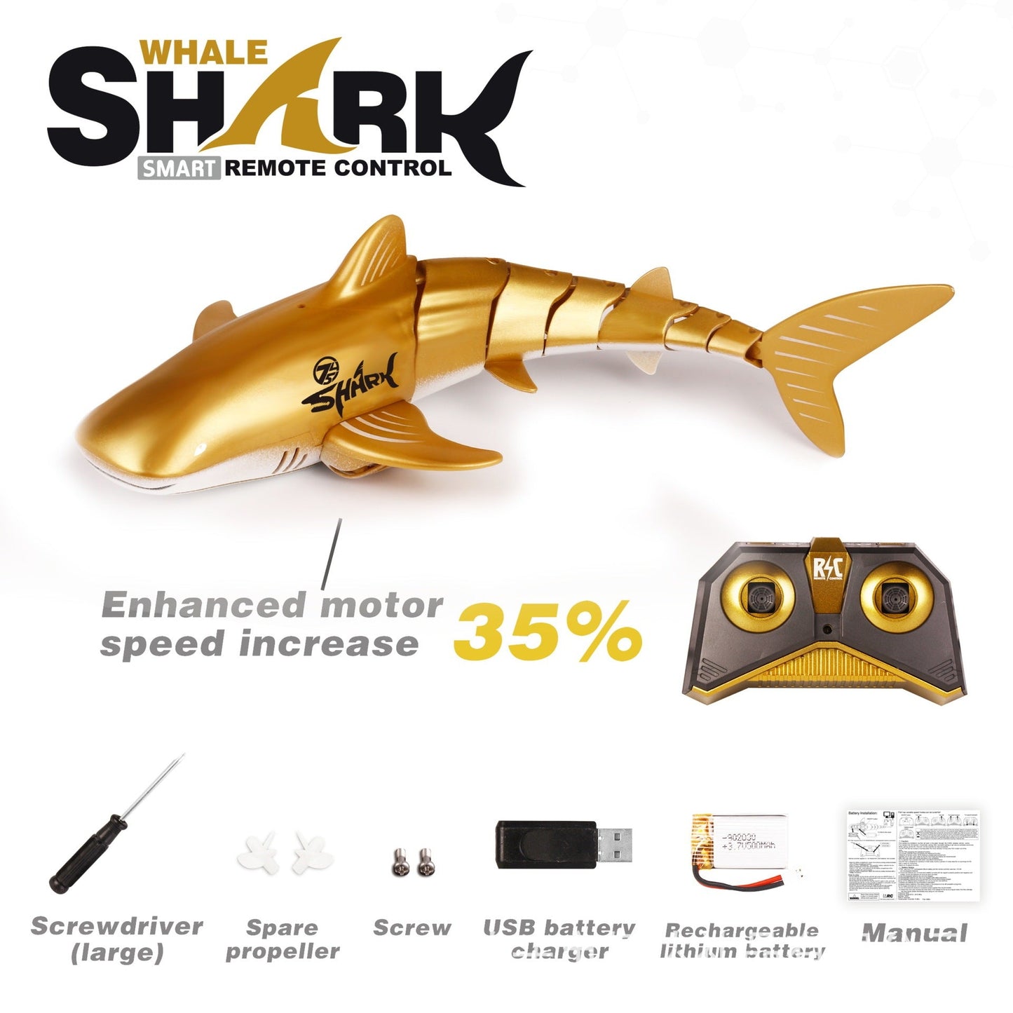 2.4G Remote Control Water Jet Shark Funny Water Spray Simulation Whale Animals Submarine Remote Control Fish null