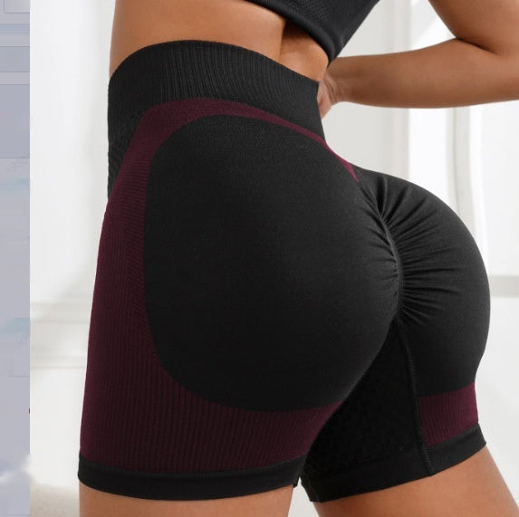 Women's Fashion Seamless Peach Tight High Waist Sports And Fitness Shorts null