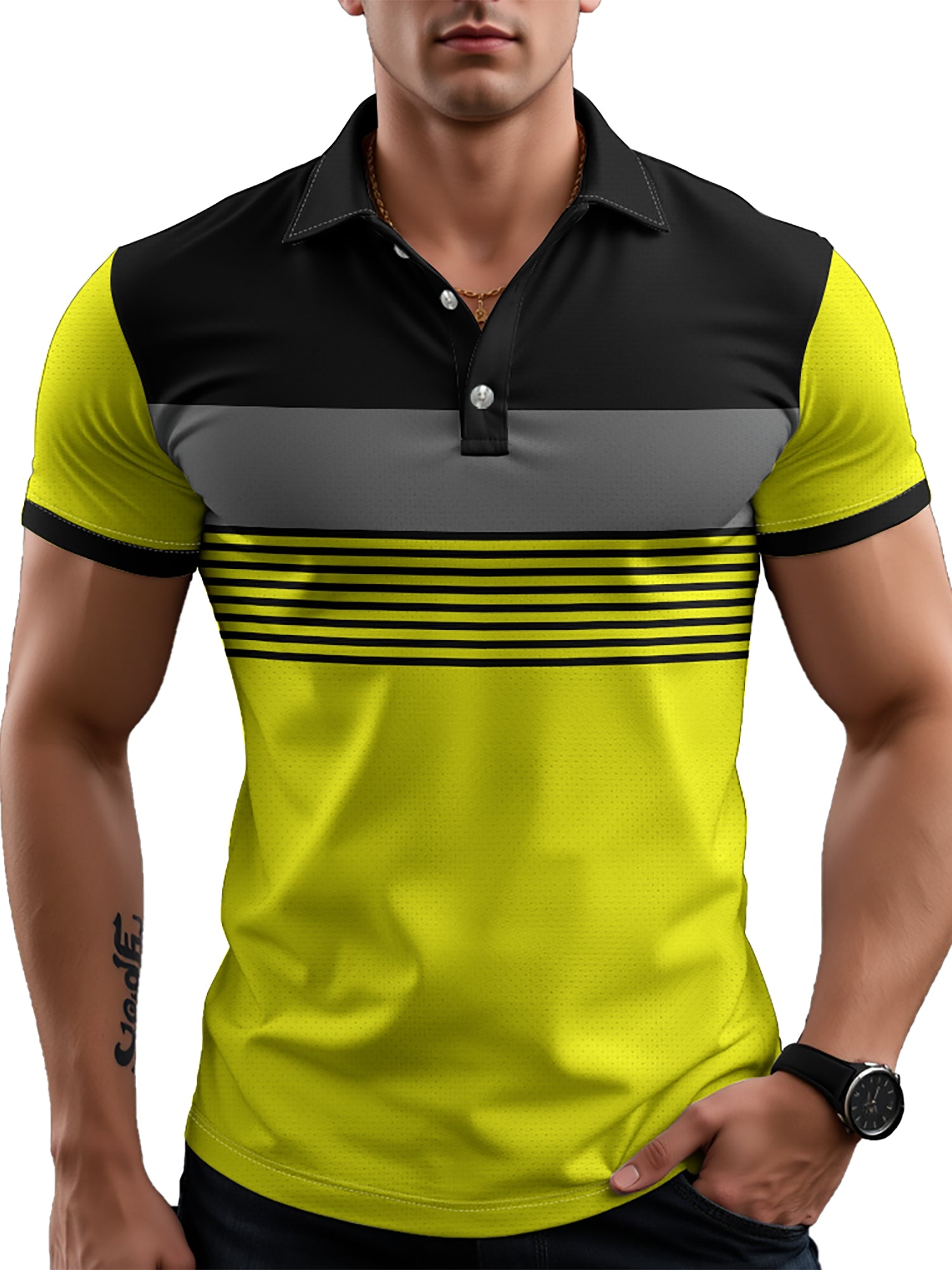 Polo Shirt Button Men's Casual Short-sleeved T-shirt
