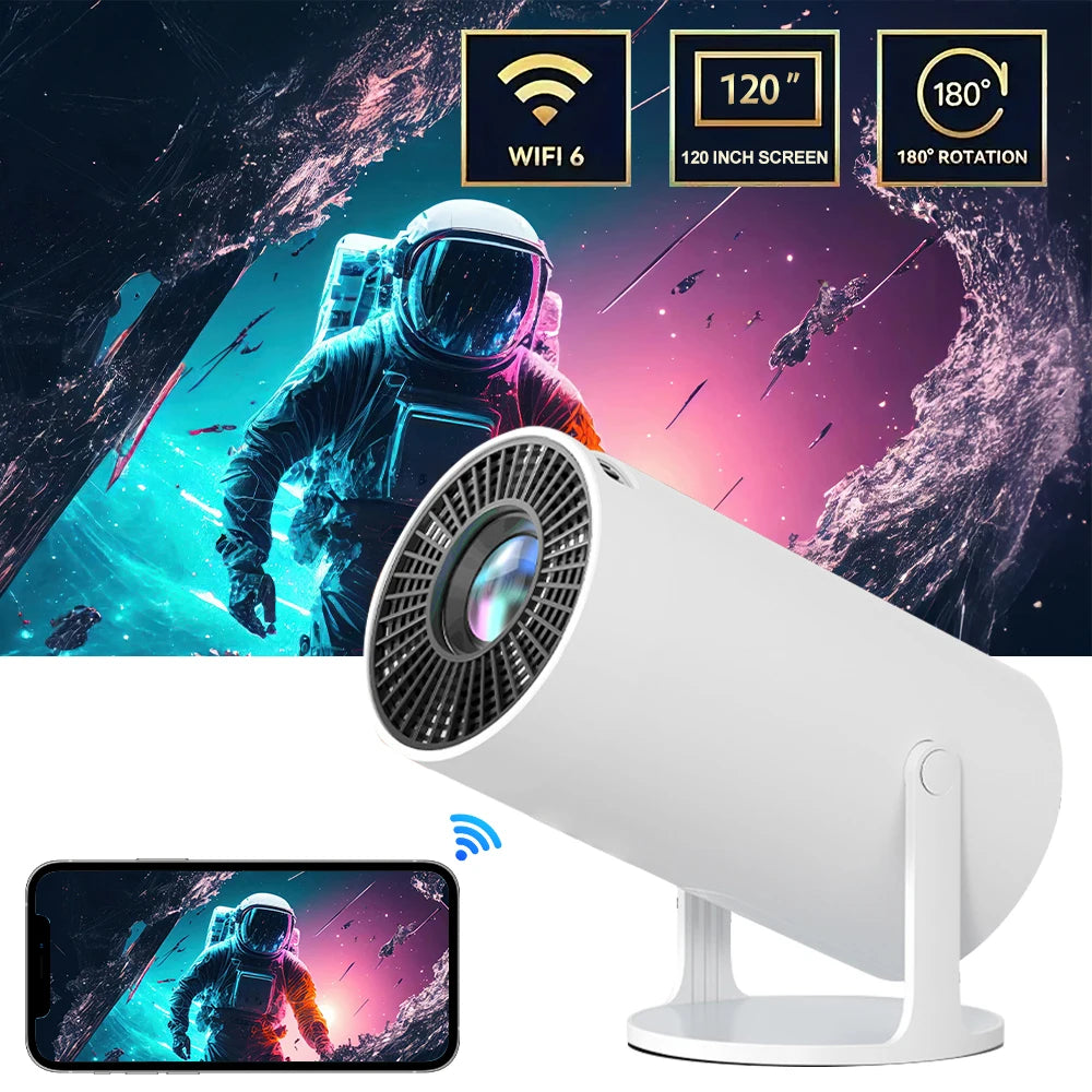 1080P Projector with Speaker Portable Mini Wireless Projetor For Android 11 Dual 200 ANSI Projector Home Movies Cinema Outdoor
