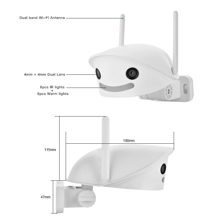GW-F4FD-M2H-US GCraftsman 2.4G 5G Dual WIFI 4MP Lens 170 Degree IP Home Security Camera Outdoor CamHi Pro APP in USA Warehouse