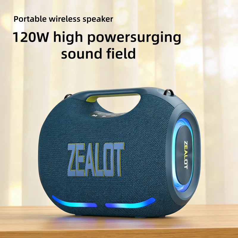 ZEALOT ZE01 120W Waterproof Outdoor RGB LED Battery-Powered for Speaker with AUX Input