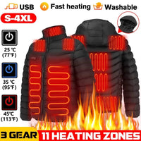 11 Heating Areas Heated Jacket Men Women's Winter Outdoor Camping Sportswear Heated Coat Graphene Heat Coat USB Heating Jackete
