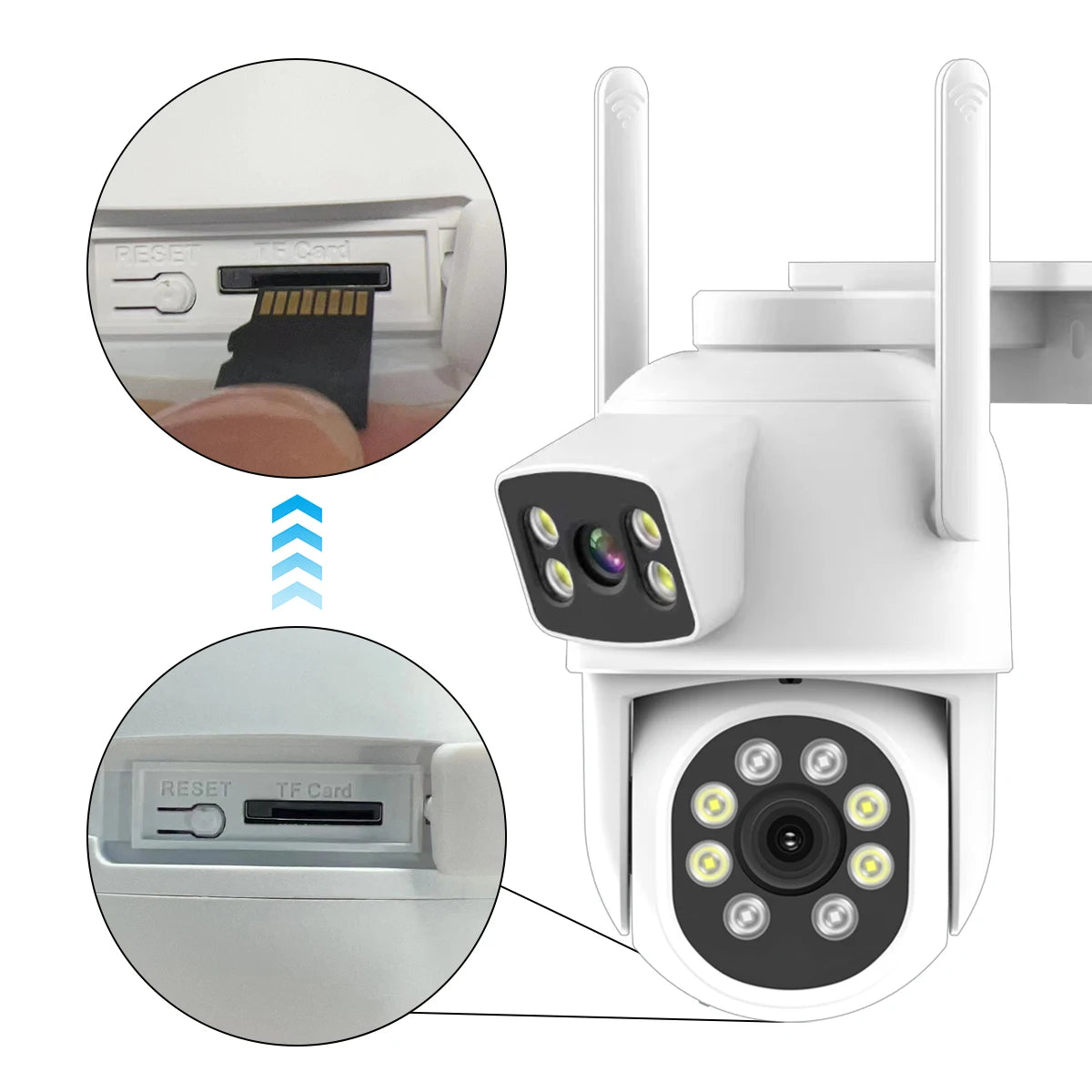Best Sale House Alarm System Home Security Camera Dual Lens 4MP High Definition Pan/Tilt Network Camera WiFi