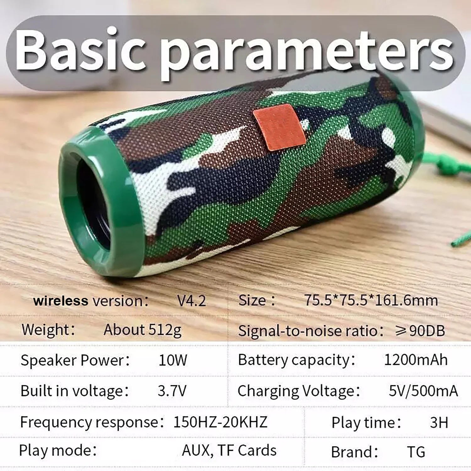 GAS-166  Top Seller TG117 Portable Fabric Wireless Speaker High Quality Waterproof Outdoor BT USB Mini Bass Speaker