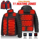 11 Heating Areas Heated Jacket Men Women's Winter Outdoor Camping Sportswear Heated Coat Graphene Heat Coat USB Heating Jackete